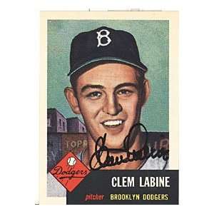  Clem Labine Autographed / Signed Replica 1953 Topps 