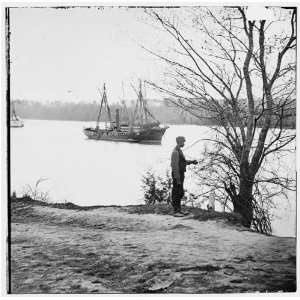   War Reprint James River, Virginia. Ships on the James River Home
