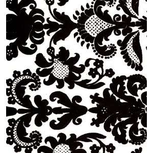  Flocked Velvet Paper  Black Filigree on White 22x30 Inch 