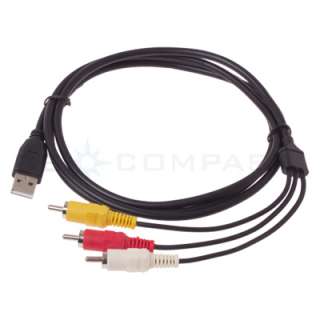 NEW USB Male A to 3 RCA AV A/V TV Adapter Cord Cable  
