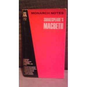 Monarch Notes Shakespeares Macbeth 1963 #00516