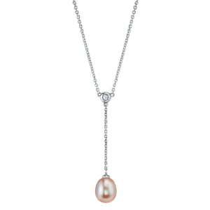  9 10mm Drop Shaped Pink Freshwater Cultured Pearl Pendant 