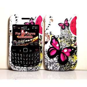  Pink Butterfly on White Rubberized Snap on Hard Skin 