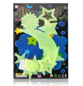Plastic Glow in the Dark Stars Sun Moon Set with double side tape 
