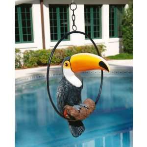  Tropical Toucan Bird Sculpture on Ring Perch