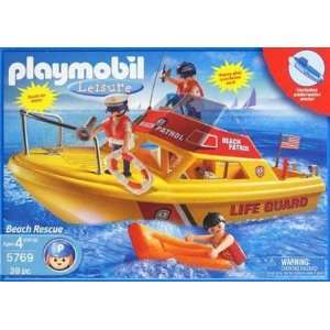  Playmobil Beach Patrol Boat with Girl on Raft Toys 
