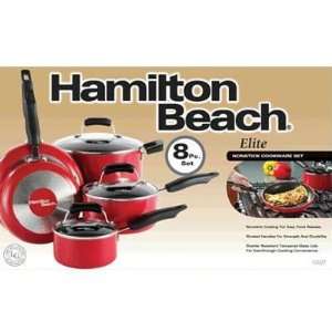 New Me Heuck Hamilton Beach 8 Pc Non Stick Cookware Set Red 1 Qt 2 Qt 