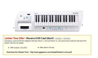 Roland AX 09 Lucina 37 Key Synthesizer Pearl White New  