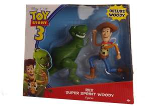 Disney Pixar Toy Story 3 Action Super Sprint Woody Posable Rex Figures 