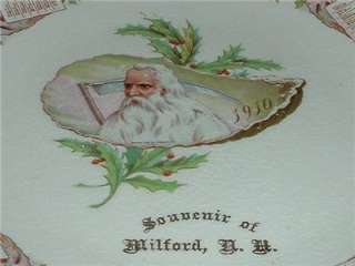 VINTAGE 1910 SOUVINER CALENDAR PLATE FROM MILFORD, NEW YORK  