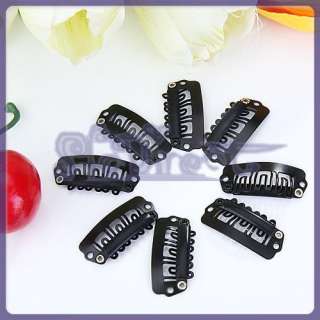 20p Plastic Black Snap Clip For Hair Extension Weft New  