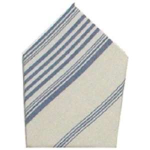  Durable Hand Woven 100% Cotton White and Blue Striped Napkins 