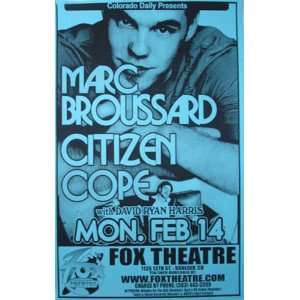  Marc Broussard Citizen Cope Boulder Concer0 Poster