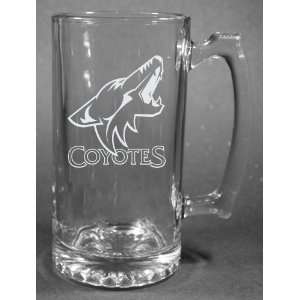   Phoenix Coyotes Laser Etched 27oz Glass Beer Mug