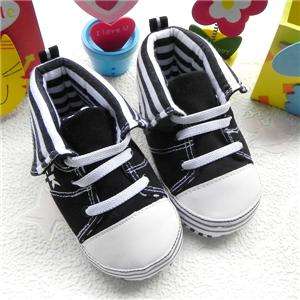Stylish Black & White Stripe Baby Boy Toddler Boots 12 18 mths US size 