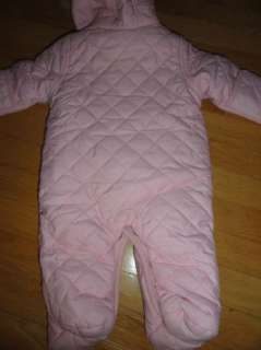 POLO RALPH LAUREN BABY INFANT GIRLS SNOWSUIT PINK QUILTED BUNTING 6M 
