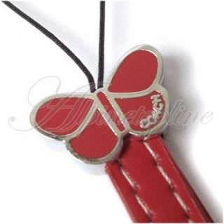 75 Leather Butterfly Wrist Strap for Cell Phone  Red  