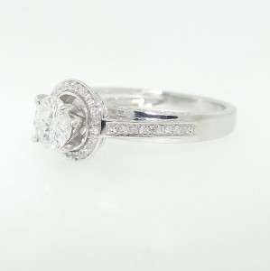   Brilliant Cut Diamond Engagement Halo Ring Band 14k White Gold  