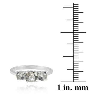 925 Silver 3 Stone Past Present Future Gemstone Ring   5 Colors  