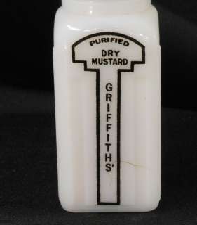   Griffith Spice Rack White Milk Glass Red Top Art Deco Design 12  