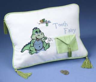 Lillian Rose Embroidered Dinosaur Tooth Fairy Pillow  