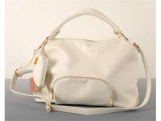 NEW Girls White PU Leather Shoulder Bag Have a Purse Adjustable Strap 