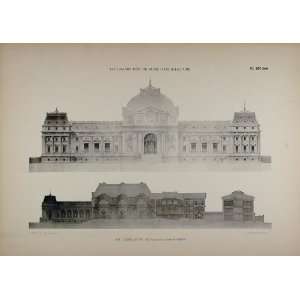  1902 Print 1886 Albert Louvet Architecture Elevation 