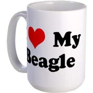  I Love My Beagle Love Large Mug by  Everything 