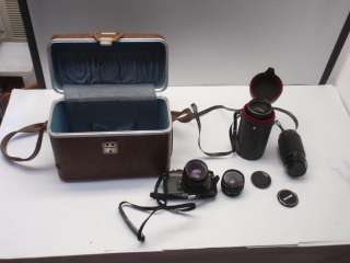 Vintage Lot of Camera Lenses Case Konica Tokina Hexar  