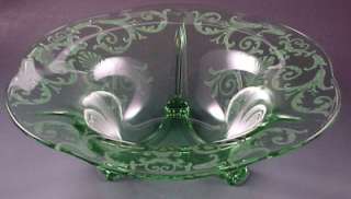 to show some of the other colors this green 3 toed console bowl is 