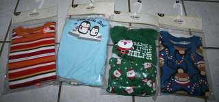 NWT Boys OLD NAVY 2 Piece Cotton Winter Pajamas ~Santa, Penguins 