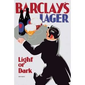  Barclays Lager Light or Dark   Poster by Tom Purvis 