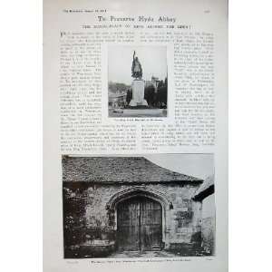   1905 King Alfred Memorial Winchester Hyde Abbey Burial