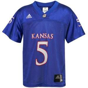 adidas Kansas Jayhawks #5 Youth Royal Blue Replica Football Jersey