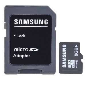  Samsung 8GB Class 6 microSDHC Memory Card w/SD Adapter 
