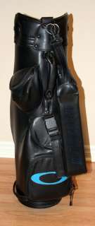 Caro Deporte Golf Tour Staff Cart Bag Black Leather Oakley Logo  