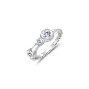   40 Cts Diamond Three Stone Wedding Band in 14K White Gold 8.5 Jewelry
