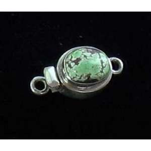   CARICO LAKE TURQUOISE OVAL CLASP STERLING GREEN #5 