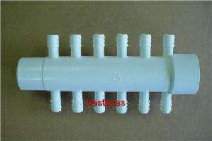 SPA PVC manifold 1slip x 1spg with (12) 3/8 barbs  