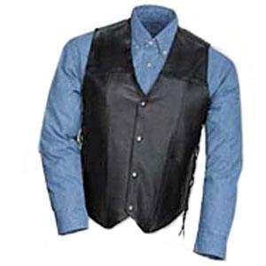  Tour Master Leather Vest with Laces   2X Large/Black 
