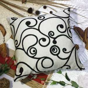 Bettino   [Black Swirl] Decorative Pillow Cushion / Floor Cushion (23 