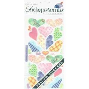   Vellum Stickers Pastel Hearts SPVM 01; 6 Items/Order