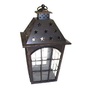   Outdoor Square Tin Hanging Candle Lantern #KLY76812