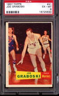 1957 Topps Basketball #41 Joe Graboski Single Print PSA 6 EX/MT 