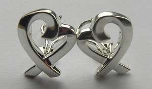 TIFFANY AND CO STERLING SILVER HEART EARRINGS  