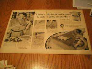 1953 Betty Crocker Pie Crust 2pg Ad Tie in Bow Knot  