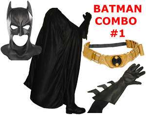 Batman Begins The Dark Knight Rises costume cowl mask, cape, belt TDK 