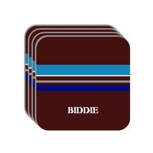 Personal Name Gift   BIDDIE Set of 4 Mini Mousepad Coasters (blue 