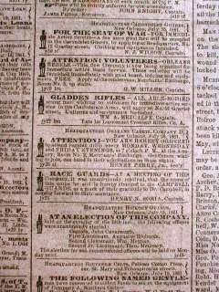 1861 Confederate NEW ORLEANS newspaper BATTLE of 1st BULL RUN Manassas 