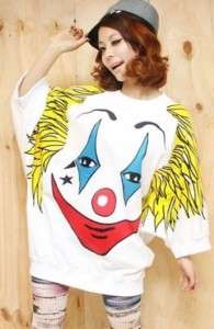 Womens Cute clown Batwing Sleeve Tee Top T shirt IZ18  